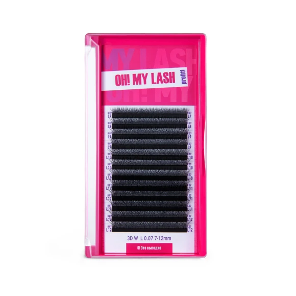 Ресницы черные OH! MY LASH в пучках 3D-W - 12 линий - MIX D 0.07 7-12мм Ресницы черные OH! MY LASH в пучках 3D-W - 12 линий - MIX D 0.07 7-12мм