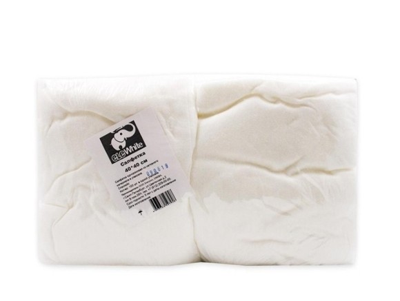 Салфетки в сложении 40*40см белые одноразовые спанбонд 100шт