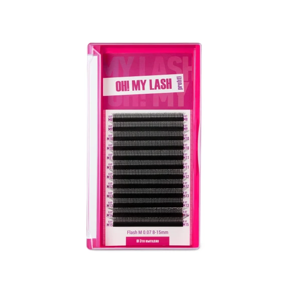 Ресницы черные OH! MY LASH в пучках Flash - 12 линий - MIX D 0.07 7-12мм Ресницы черные OH! MY LASH в пучках Flash - 12 линий - MIX D 0.07 7-12мм