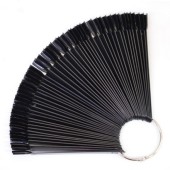 Палитра (типсы) "веер" для лаков на кольце, 50шт, черная Палитра (типсы) "веер" для лаков на кольце, 50шт, черная