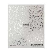 Слайдер-дизайн фольгированный серебро №9617, ruNail