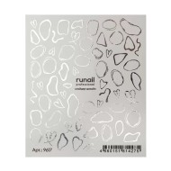 Слайдер-дизайн фольгированный серебро №9617, ruNail Слайдер-дизайн фольгированный серебро №9617, ruNail