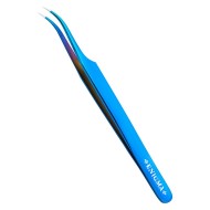 Пинцет изогнутый new Enigma (Blue metallic, с ручной заточкой extra-sharp)