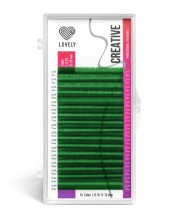 Ресницы зеленые LOVELY Creative - 16 линий - MIX D 0.07 7-13мм