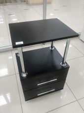 Тумба мастера хром 2 ящика,чёрная Тумба мастера хром 2 ящика,чёрная