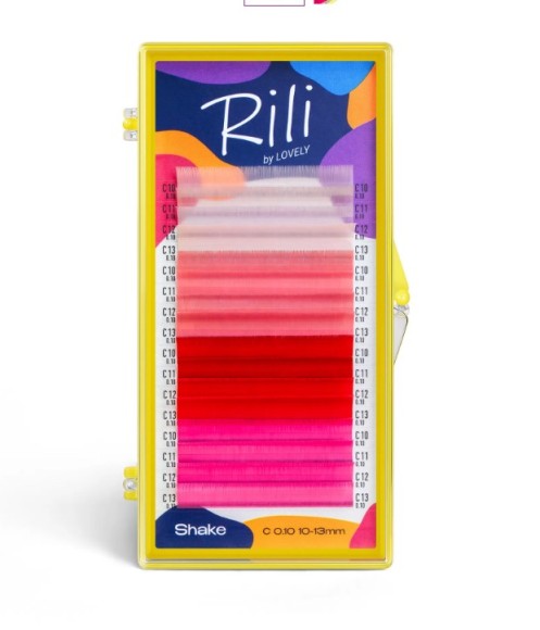 Ресницы цветные Rili Shake Coral - 16 линий - MIX L 0.10 10-13 мм Ресницы цветные Rili Shake Coral - 16 линий - MIX L 0.10 10-13 мм