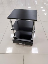 Тумба мастера хром с ящиком черная Тумба мастера хром с ящиком черная