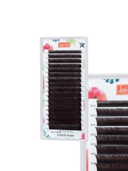 Коричневые ресницы Lash&Go "Мокка" микс 0,10/L/6-14 mm (17 линий)