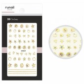 Наклейки для дизайна ногтей ЗD №4853, ruNail