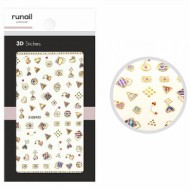 Наклейки для дизайна ногтей ЗD №4852, ruNail