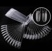 Типсы веер для демонстрации лака, прозрачные, миндаль 50шт Типсы веер для демонстрации лака, прозрачные, миндаль 50шт