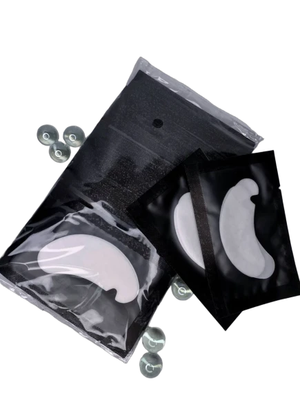 Патчи для наращивания ресниц (черный) с вырезом, 50 пар