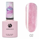 Закрепитель для гель-лака ADRICOCO Sweet Top, перламутровый №02 - малиновая мамба, 8 мл