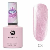 Закрепитель для гель-лака ADRICOCO Sweet Top, перламутровый №03 - розовая хуба буба, 8 мл