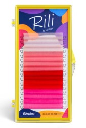 Ресницы цветные Rili Shake Coral - 16 линий - MIX D0.10 7-10мм