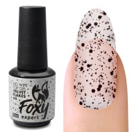 Верхнее матовое покрытие без Л/С с хлопьями (No wipe top gel velvet FLAKES) #4, 10 ml, Foxy Expert Верхнее матовое покрытие без Л/С с хлопьями (No wipe top gel velvet FLAKES) #4, 10 ml, Foxy Expert