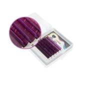 Ресницы двухтоновые фиолетовые Lovely MINI - 6 линий - MIX D 0.07 10-14мм