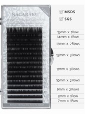 Ресницы Nagaraku черные, миксы 0.07, D, 7-15mm, 16 линий Ресницы Nagaraku черные, миксы 0.07, D, 7-15mm, 16 линий