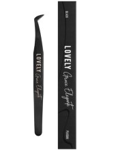 Пинцет для наращивания ресниц Lovely NanoFiber, серия Grace Elegante Black, тип Круглый сапожок Пинцет для наращивания ресниц Lovely NanoFiber, серия Grace Elegante Black, тип Круглый сапожок