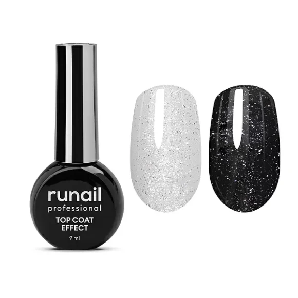 Глянцевый топ Top Сoat EFFECT SILVER SHINE, 9 мл №9911 ruNail Глянцевый топ Top Сoat EFFECT SILVER SHINE, 9 мл №9911 ruNail