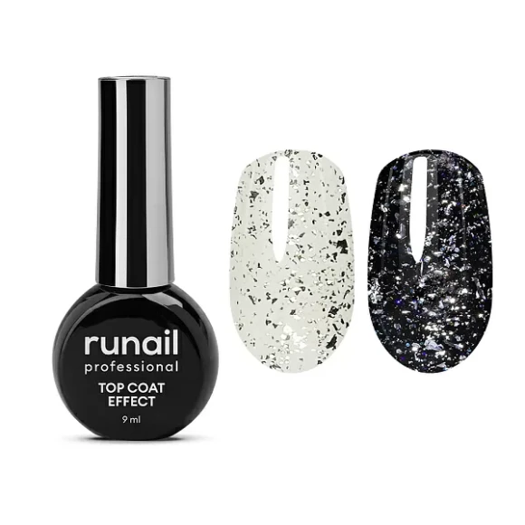 Глянцевый топ Top Сoat EFFECT SILVER POTAL, 9 мл №9908 ruNail Глянцевый топ Top Сoat EFFECT SILVER POTAL, 9 мл №9908 ruNail