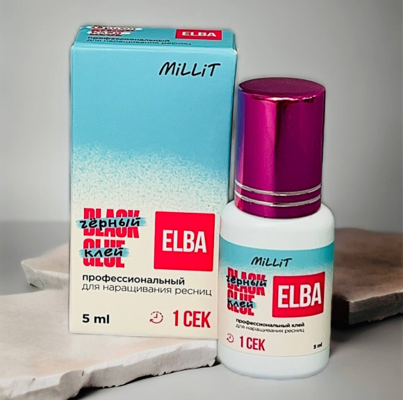 Клей черный для наращивания Millit Elba, 5мл Клей черный для наращивания Millit Elba, 5мл