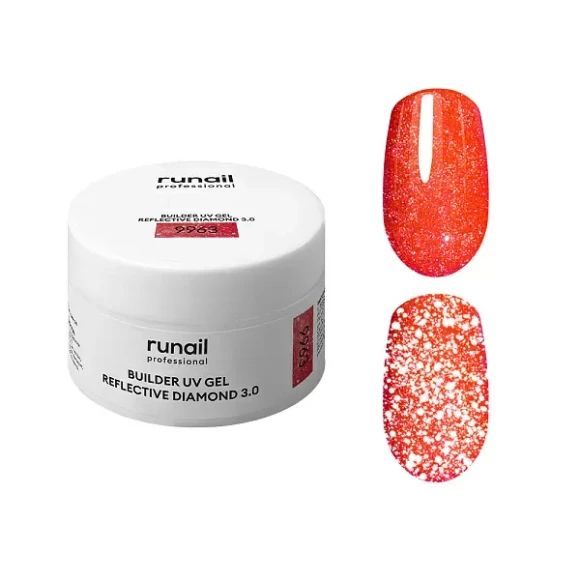 Моделирующий УФ-гель светоотражающий BUILDER UV GEL REFLECTIVE DIAMOND 3.0, 15г №9963 ruNail