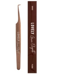 Пинцет для наращивания ресниц Lovely NanoFiber, серия Grace Elegante Bronze, тип Г 5 мм