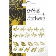 Наклейки для дизайна ногтей (золотые), №1450, ruNail