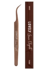 Пинцет для наращивания ресниц Lovely NanoFiber, серия Grace Elegante Bronze, тип Изогнутый