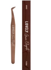 Пинцет для наращивания ресниц Lovely NanoFiber, серия Grace Elegante Bronze, тип Круглый сапожок Пинцет для наращивания ресниц Lovely NanoFiber, серия Grace Elegante Bronze, тип Круглый сапожок