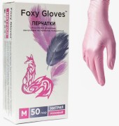 Перчатки медицинские нитриловые Foxy Gloves розовые размер M, 100 шт. (50 пар) Перчатки медицинские нитриловые Foxy Gloves розовые размер M, 100 шт. (50 пар)