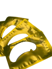 Патчи для наращивания ресниц (золотые) с вырезом, 50 пар