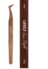 Пинцет для наращивания ресниц Lovely NanoFiber, серия Grace Elegante Bronze, тип Сапожок Пинцет для наращивания ресниц Lovely NanoFiber, серия Grace Elegante Bronze, тип Сапожок