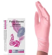 Перчатки медицинские нитриловые Foxy Gloves розовые размер XS, 100 шт. (50 пар) Перчатки медицинские нитриловые Foxy Gloves розовые размер XS, 100 шт. (50 пар)
