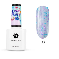 Неоновый гель-лак ADRICOCO Marmelado с разноцветной слюдой №6 ягодная фрутелла, 8 мл