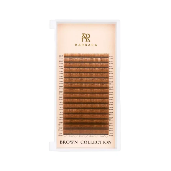 Ресницы коричневые BARBARA Quartz МИКС L 0.07 7-15mm 16 линий