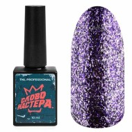 Гель-лак TNL «Слово Мастера», с глиттером №06 – фиолетовое диско, (10 мл)