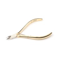 Щипцы для маникюра POLE из твердой стали, золотое блестящее покрытие, размер лезвия - 7 мм (NHS-04)