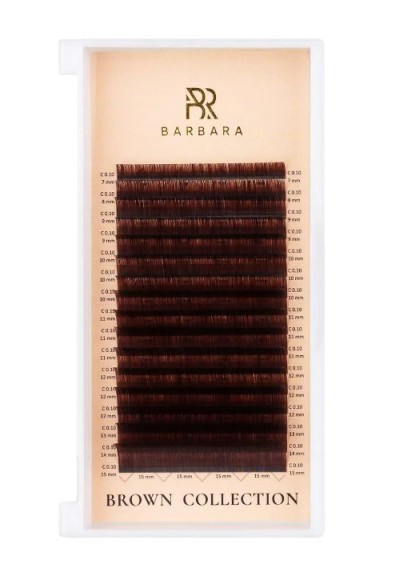 Ресницы коричневые BARBARA Truffle МИКС М 0.07 7-15 мм 16 линий
