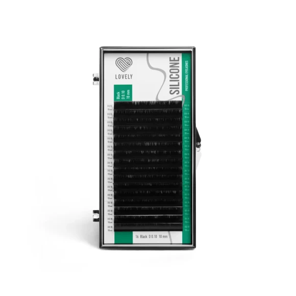 Ресницы чёрные Lovely серия "Silicone" - 16 линий M 0.10 13мм