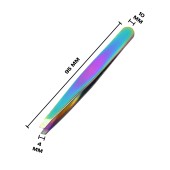 Пинцет для бровей скошенный, цвет хамелеон