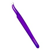 Пинцет мини-L изогнутый 90° Enigma с ручной заточкой EXTRA-SHARP (Purple metallic)