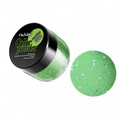 Цветная акриловая пудра (с блестками, светло-зеленый, Sparkling Green Glitter), 7,5г №0056, ruNail