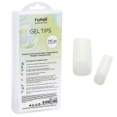 Гелевые типсы для экспресс наращивания "Квадрат"(натуральные), 240шт №7076, ruNail Гелевые типсы для экспресс наращивания "Квадрат"(натуральные), 240шт №7076, ruNail