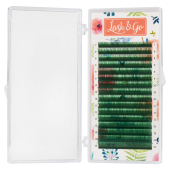 Цветные ресницы Lash&Go микс 0,10/C/7-14 mm "Зеленый" (16 линий) Цветные ресницы Lash&Go микс 0,10/C/7-14 mm "Зеленый" (16 линий)