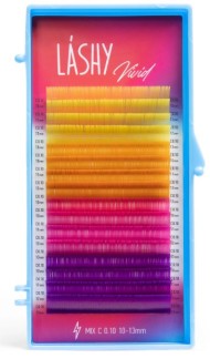 Ресницы цветные LASHY Vivid "Flame" - 16 линий - MIX D 0.10 10-13мм