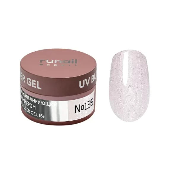Гель моделирующий с шиммером UV BUILDER GEL Runail Expert №135, 15г банка